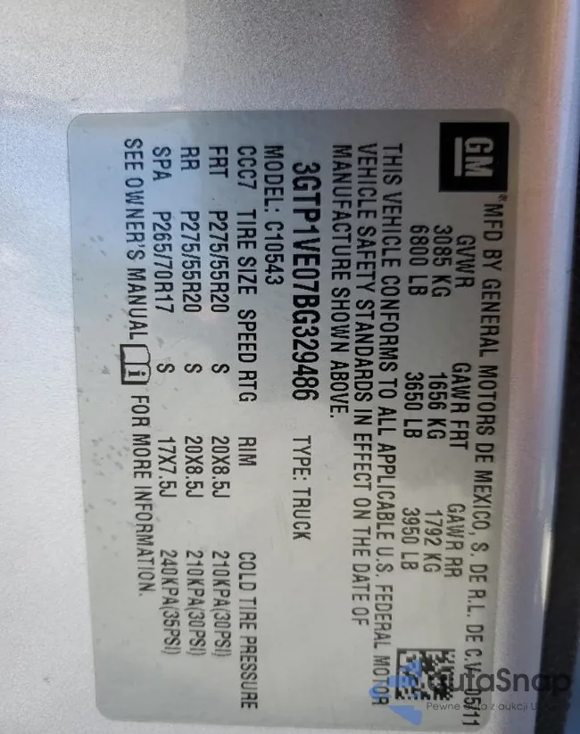 3GTP1VE07BG329486: 91276945