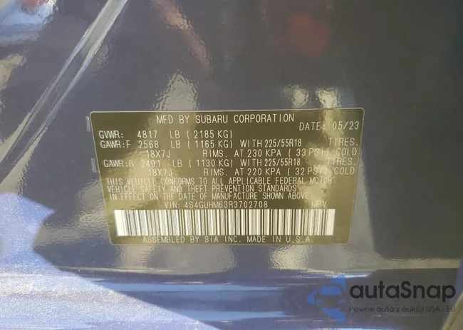 4S4GUHM63R3702708: 92181285