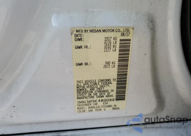 1N4AL3AP3HC480088: 93078645