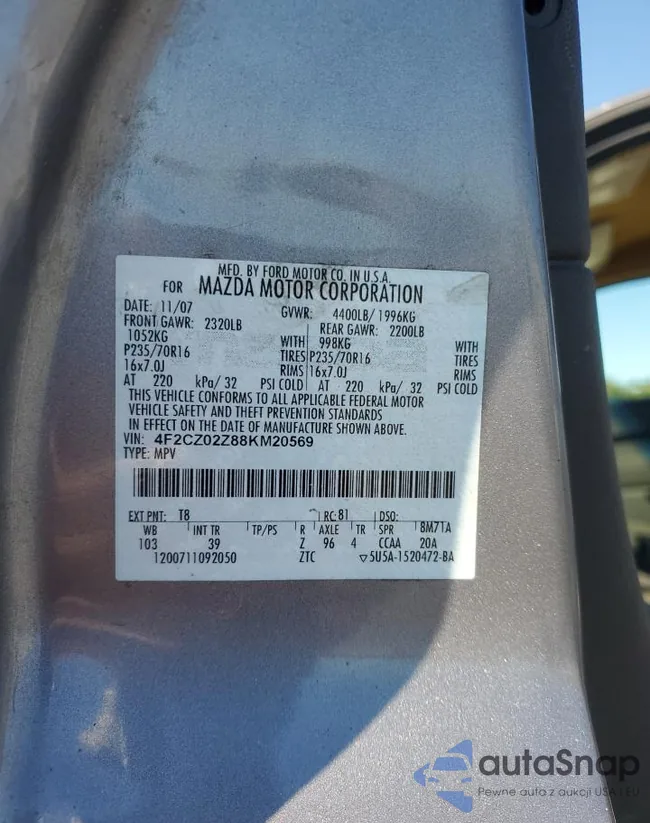 4F2CZ02Z88KM20569: 91007805