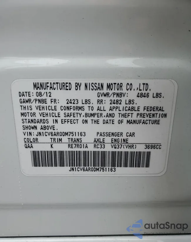 JN1CV6AR0DM751163: 93109745