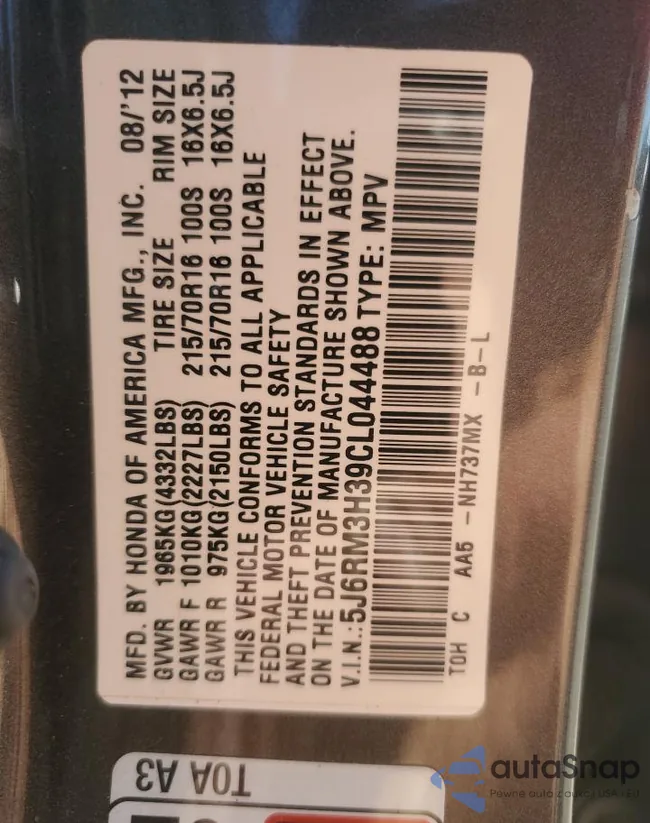 5J6RM3H39CL044488: 91422545