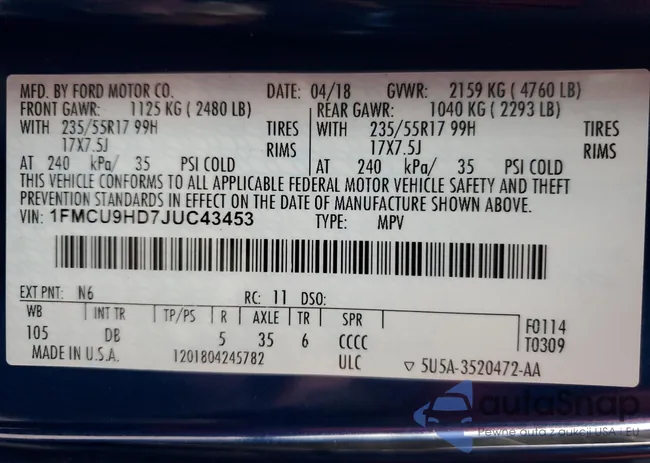 1FMCU9HD7JUC43453: 90454615