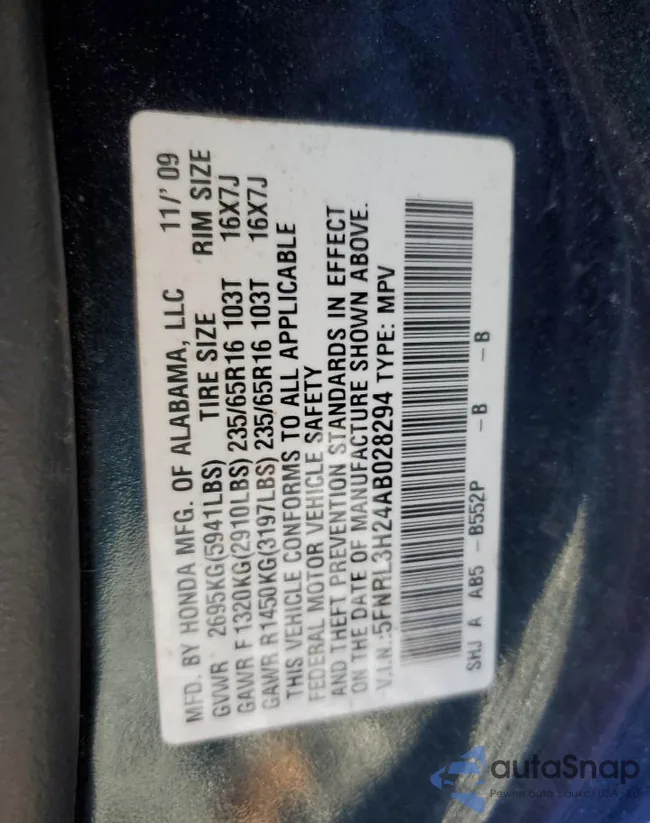 5FNRL3H24AB028294: 92294915