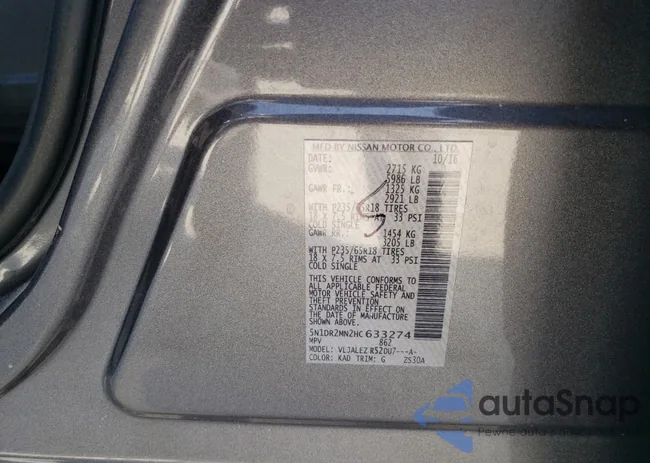 5N1DR2MN2HC633274: 91854495