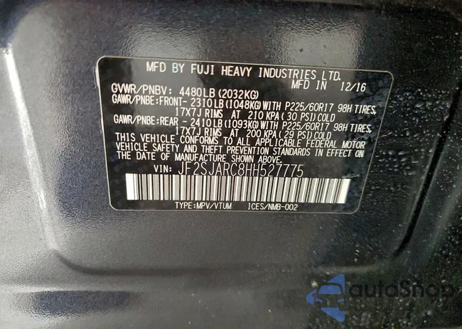 JF2SJARC8HH527775: 94472475