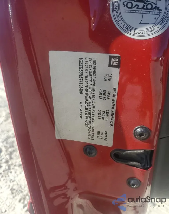 1G2ZG58N574195486: 92062425