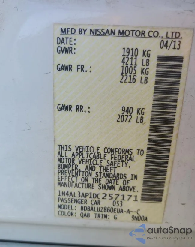 1N4AL3AP1DC257171: 91196725