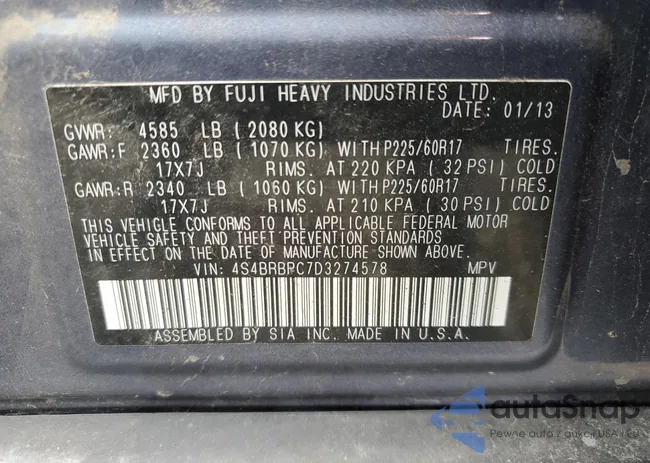 4S4BRBPC7D3274578: 90773735