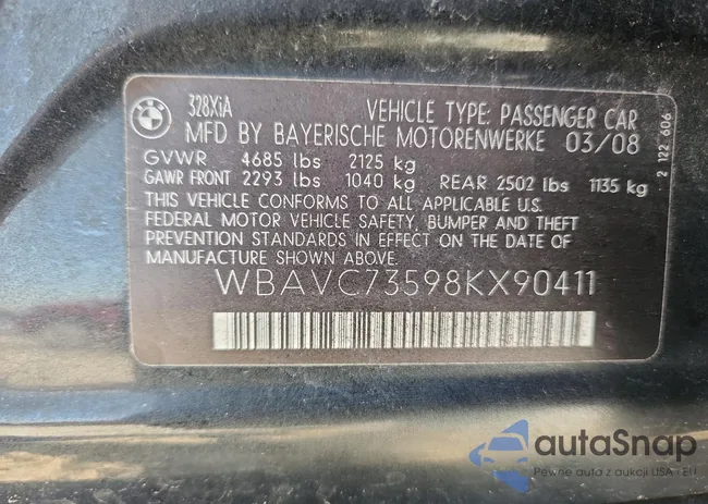 WBAVC73598KX90411: 85402845