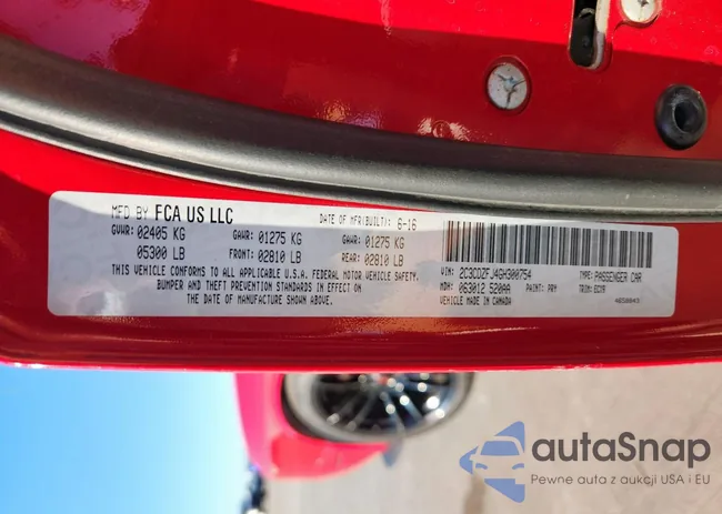 2C3CDZFJ4GH300754: 91126765