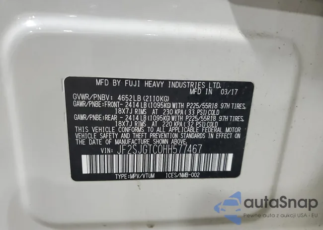 JF2SJGTC0HH577467: 92396685