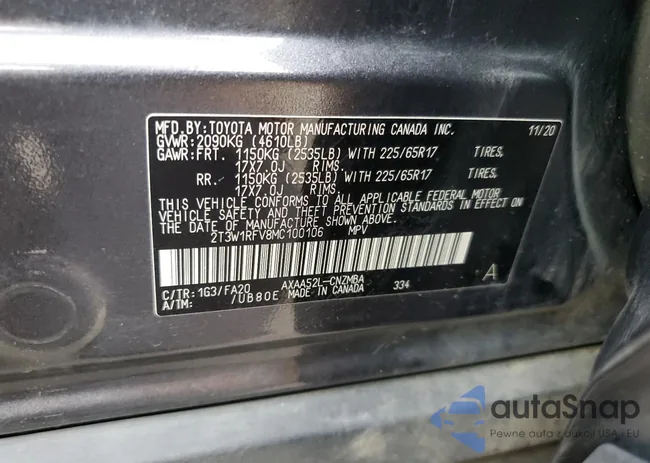 2T3W1RFV8MC100106: 92729285