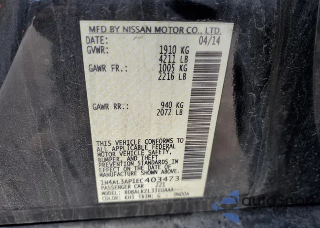 1N4AL3AP1EC403473: 92904985