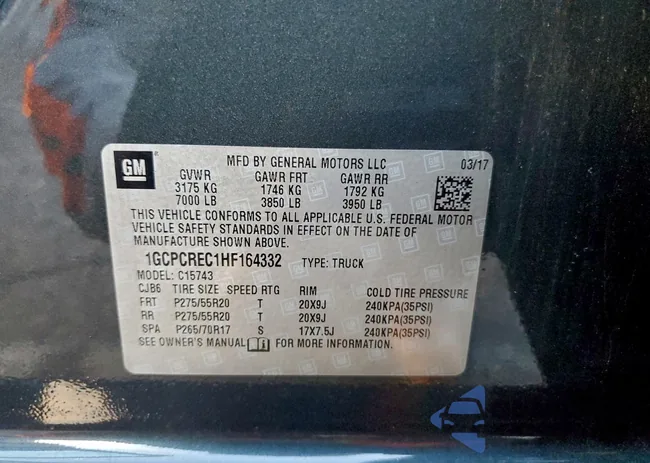 1GCPCREC1HF164332: 94940895