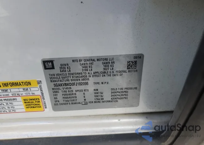 5GAKVBKD0FJ182096: 91840535