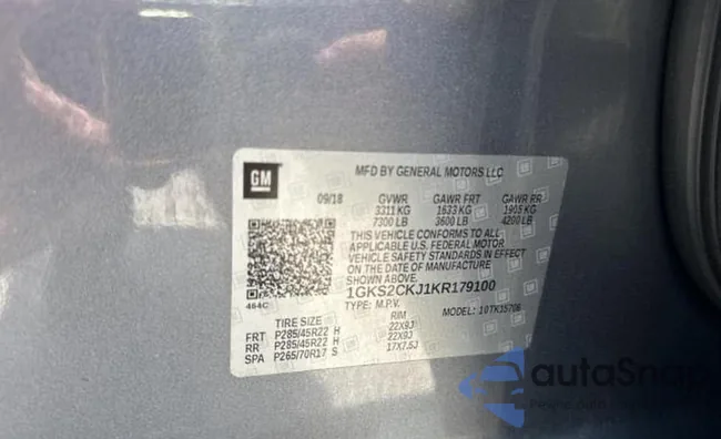 1GKS2CKJ1KR179100: 91727985