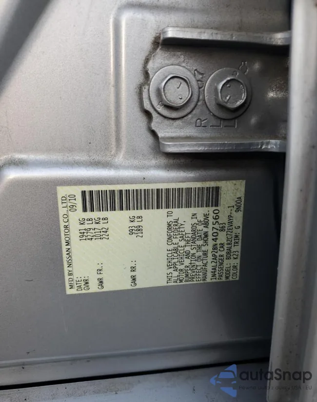 1N4AL2AP2BN407560: 91019965