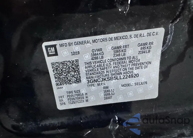 3GNCJKSB5LL224920: 91340215