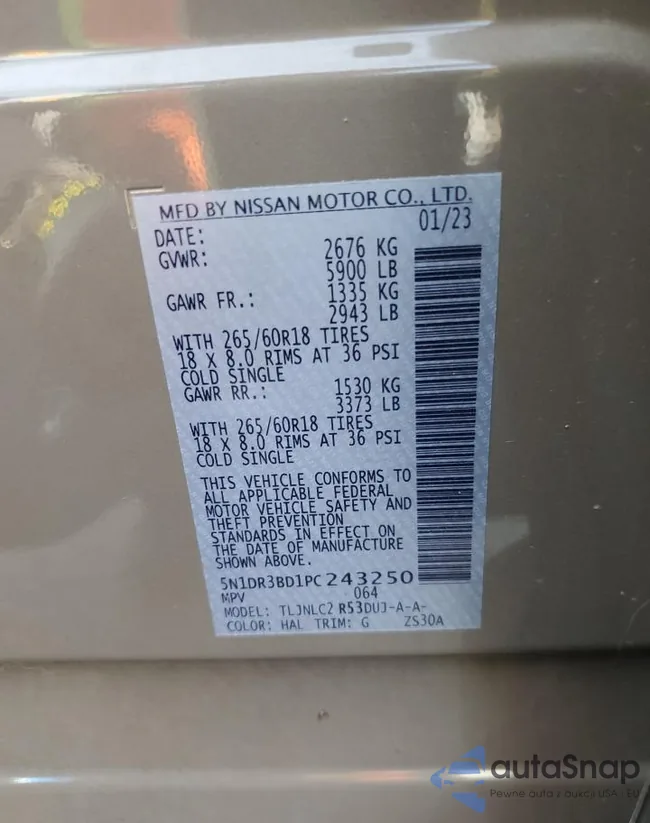 5N1DR3BD1PC243250: 91326285