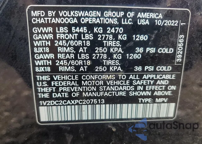 1V2DC2CAXPC207513: 91888785