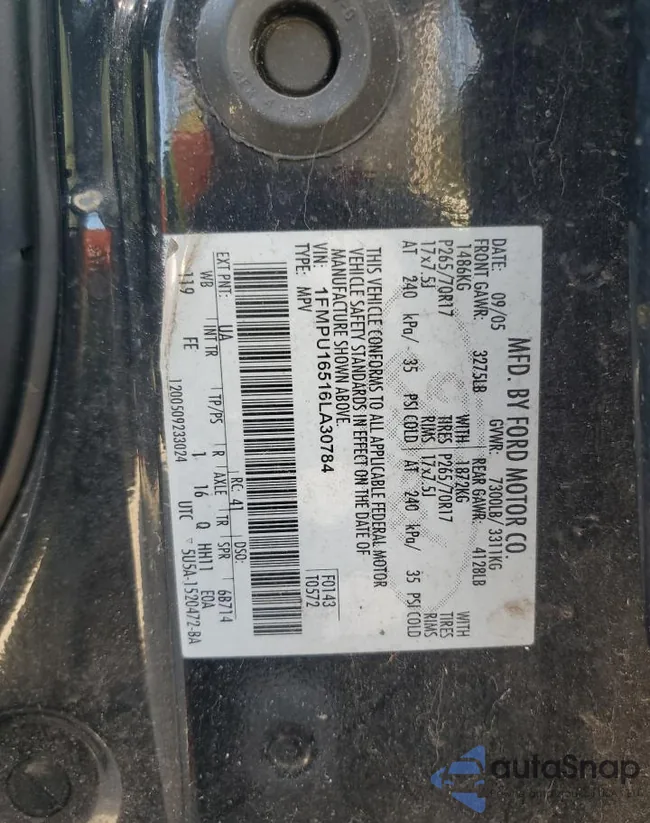 1FMPU16516LA30784: 92989475