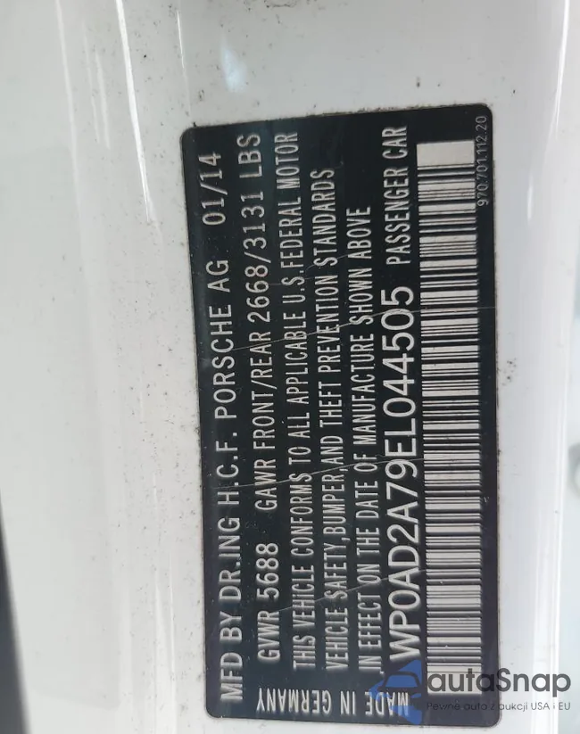 WP0AD2A79EL044505: 91810255