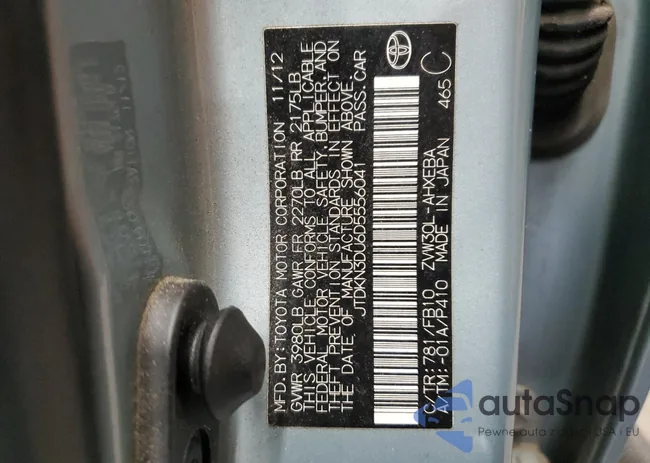 JTDKN3DU6D5556041: 91477745