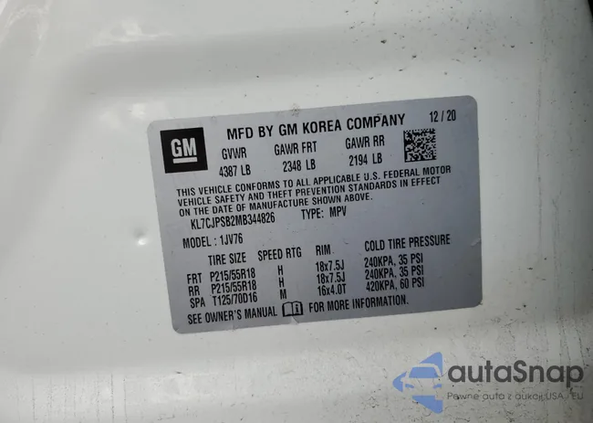 KL7CJPSB2MB344826: 91129445