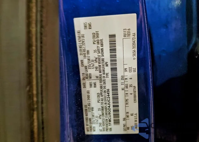 1FMCU9GD4JUC24456: 94196695