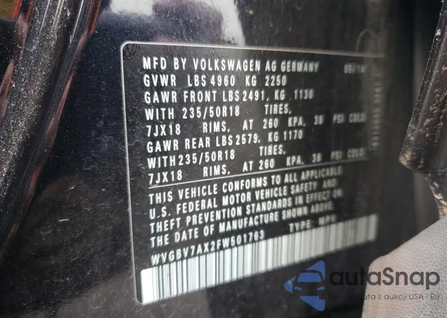 WVGBV7AX2FW501763: 90854015