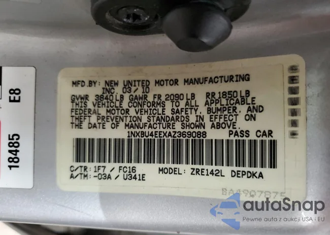 1NXBU4EEXAZ369088: 91374825