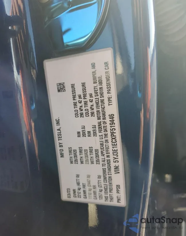 5YJ3E1ECXPF519446: 93687345