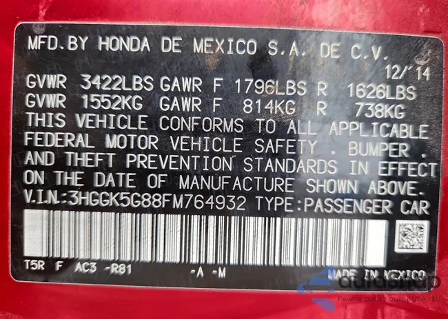 3HGGK5G88FM764932: 94107445