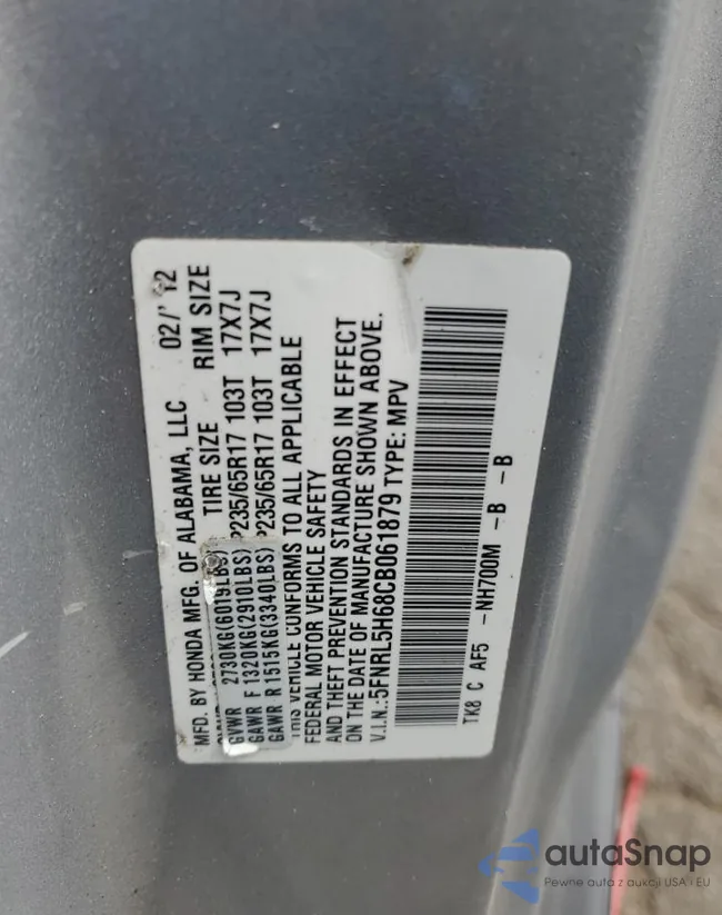 5FNRL5H68CB061879: 93323085