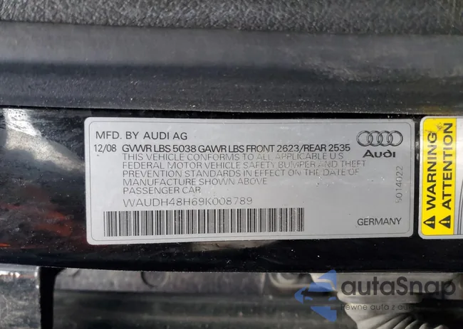 WAUDH48H69K008789: 90877845