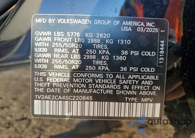 1V2AE2CA4SC220845: 94223055