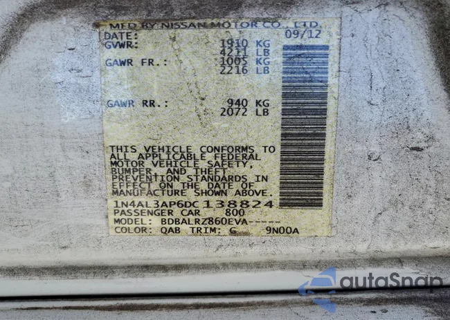 1N4AL3AP6DC138824: 92795235