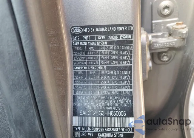 SALCT2BG3HH650005: 92612915