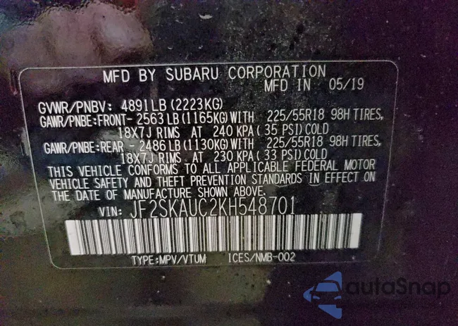 JF2SKAUC2KH548701: 93098485