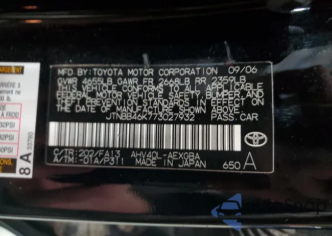 JTNBB46K773027932: 91254705