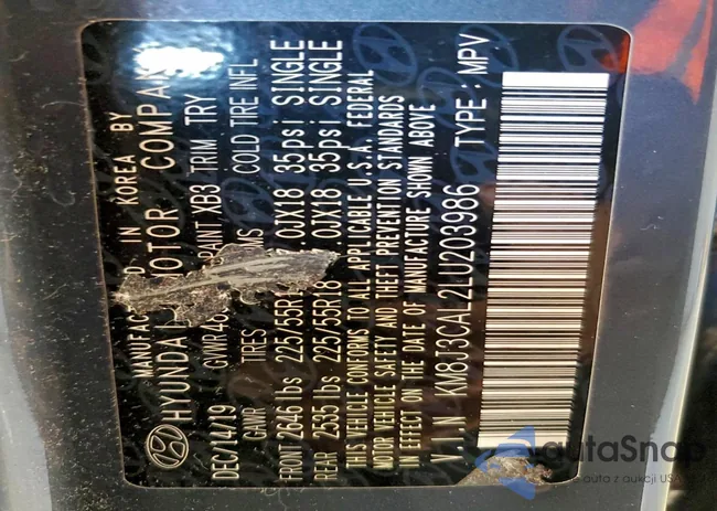 KM8J3CAL2LU203986: 94081095