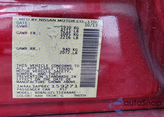 1N4AL3AP6EC159271: 93081515