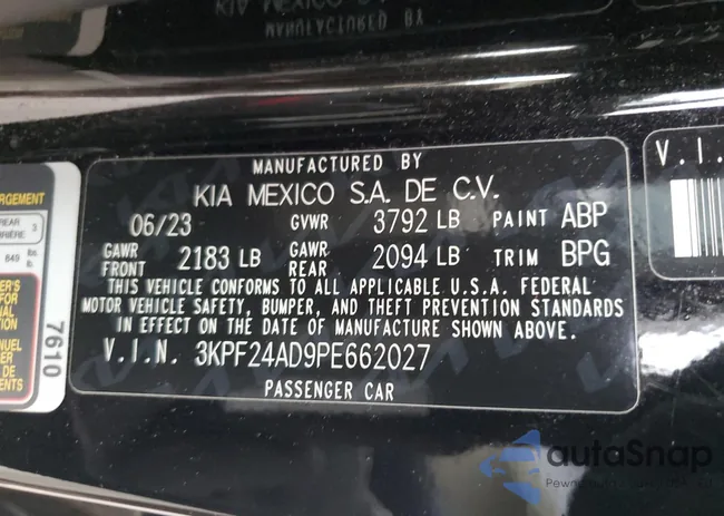 3KPF24AD9PE662027: 92082375