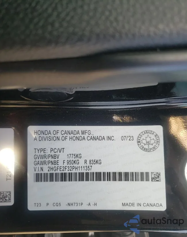 2HGFE2F32PH111357: 76102623