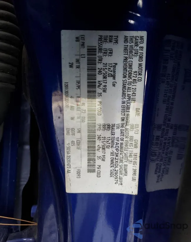 1FADP3K2XDL290979: 86277574