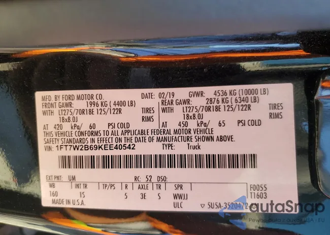 1FT7W2B69KEE40542: 85642504