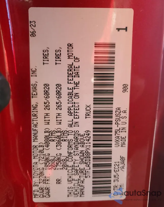 5TFLA5DB8PX114249: 82425654