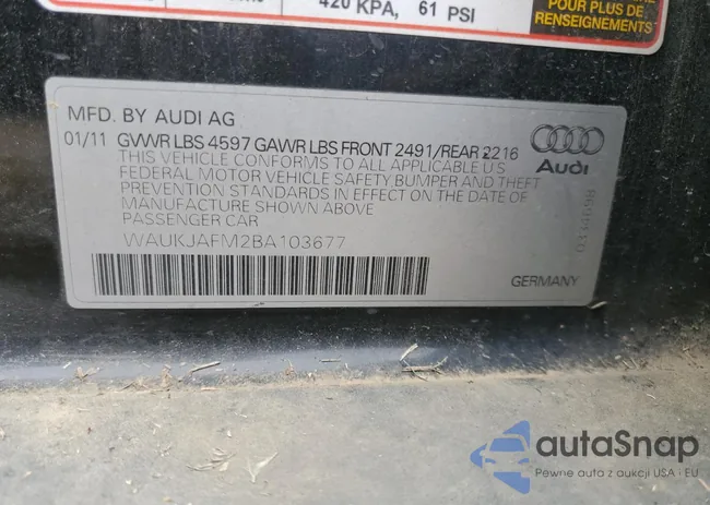 WAUKJAFM2BA103677: 86385034