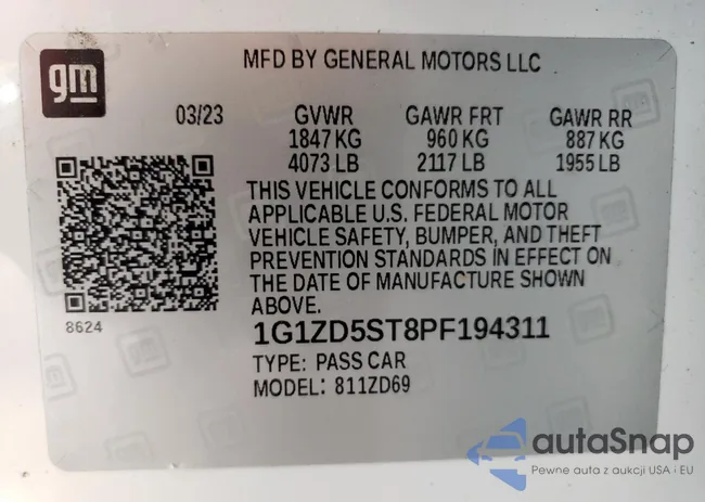 1G1ZD5ST8PF194311: 85468954